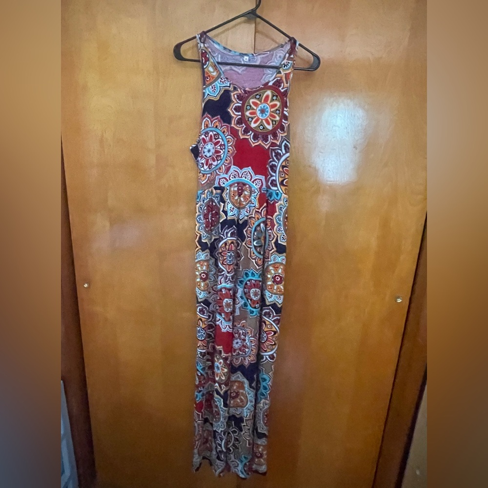 Multicolor Patterned Dress